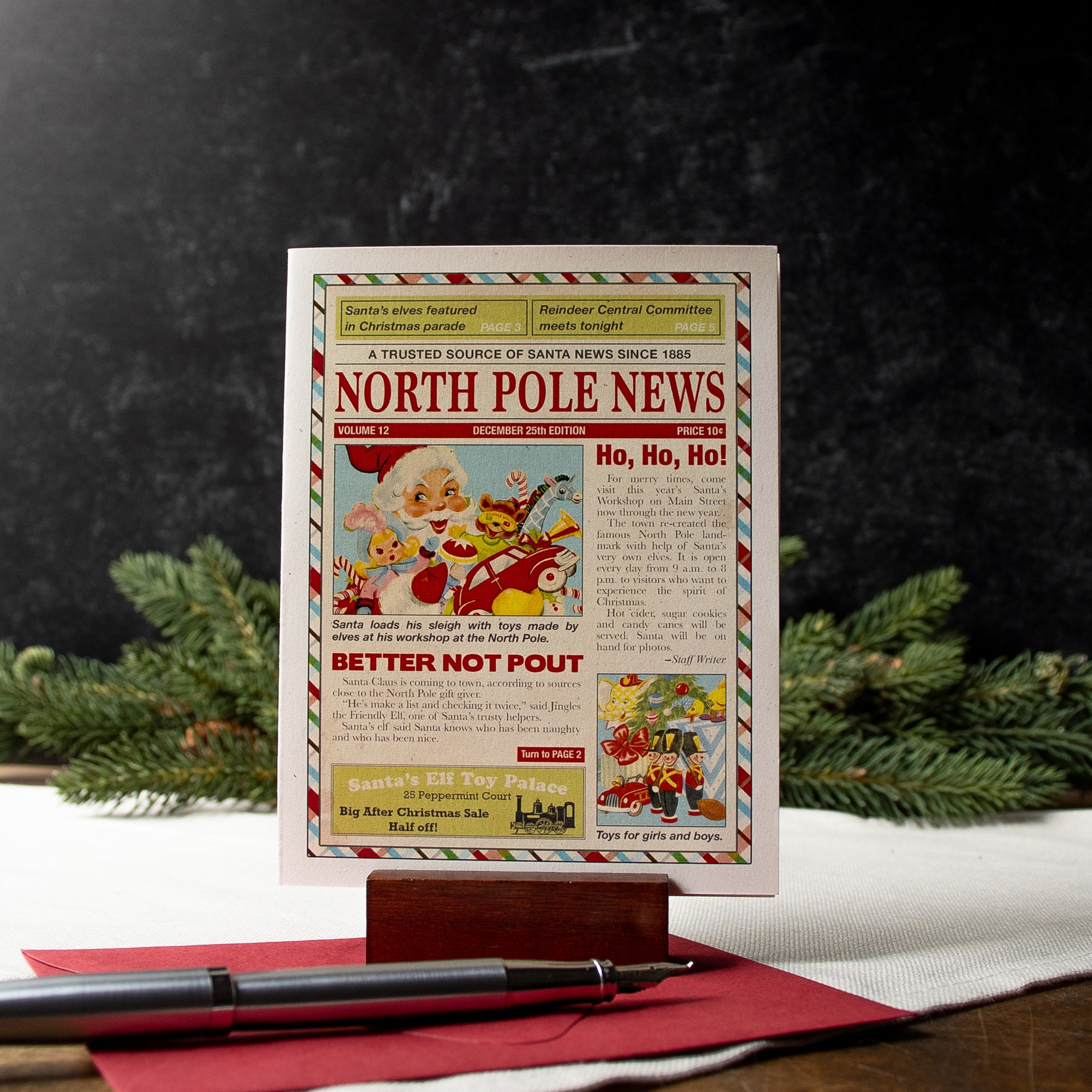 The North Pole News Christmas Greeting Card