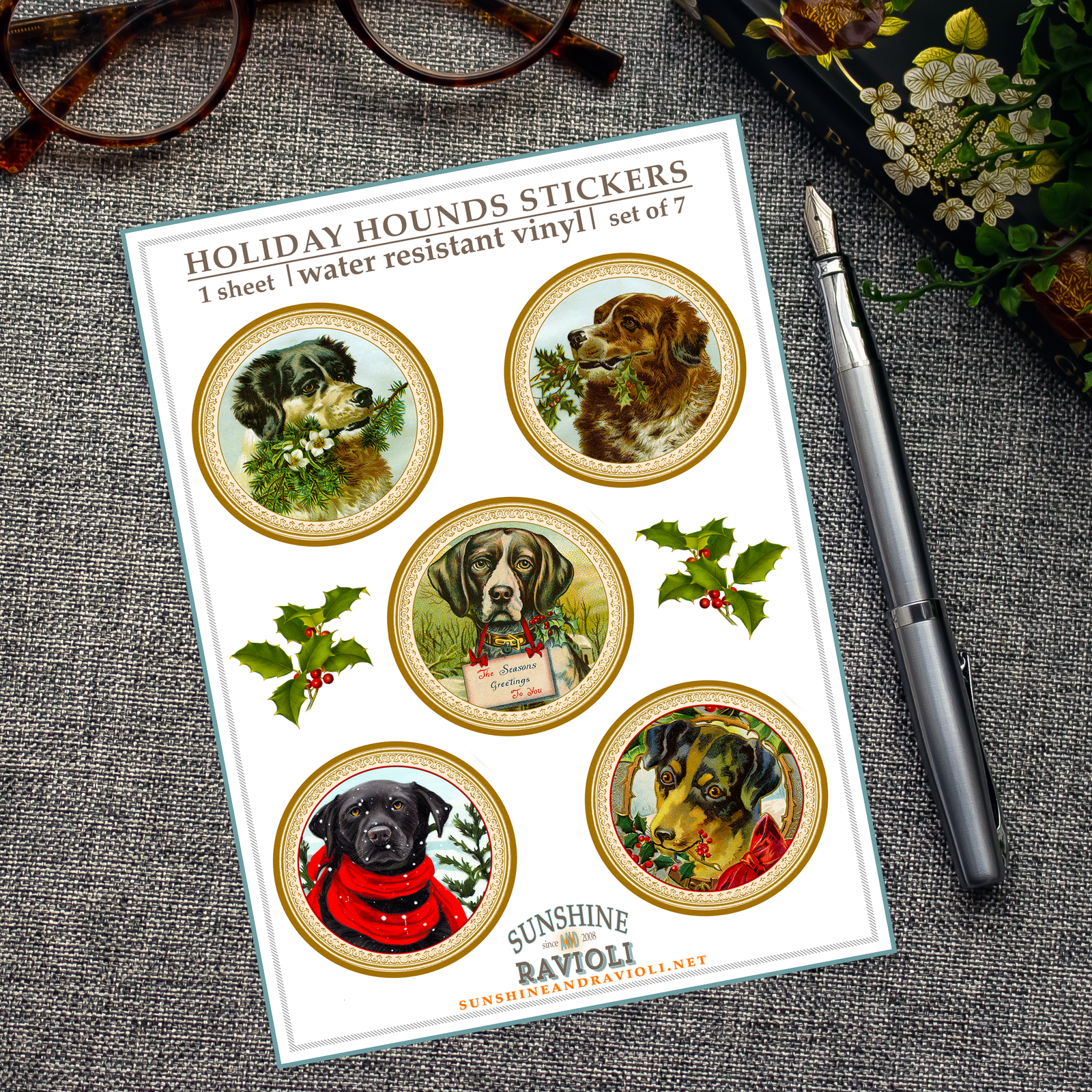 Sticker Sheet - Holiday Hounds