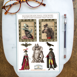 Masquerade Ball Halloween Sticker Sheet