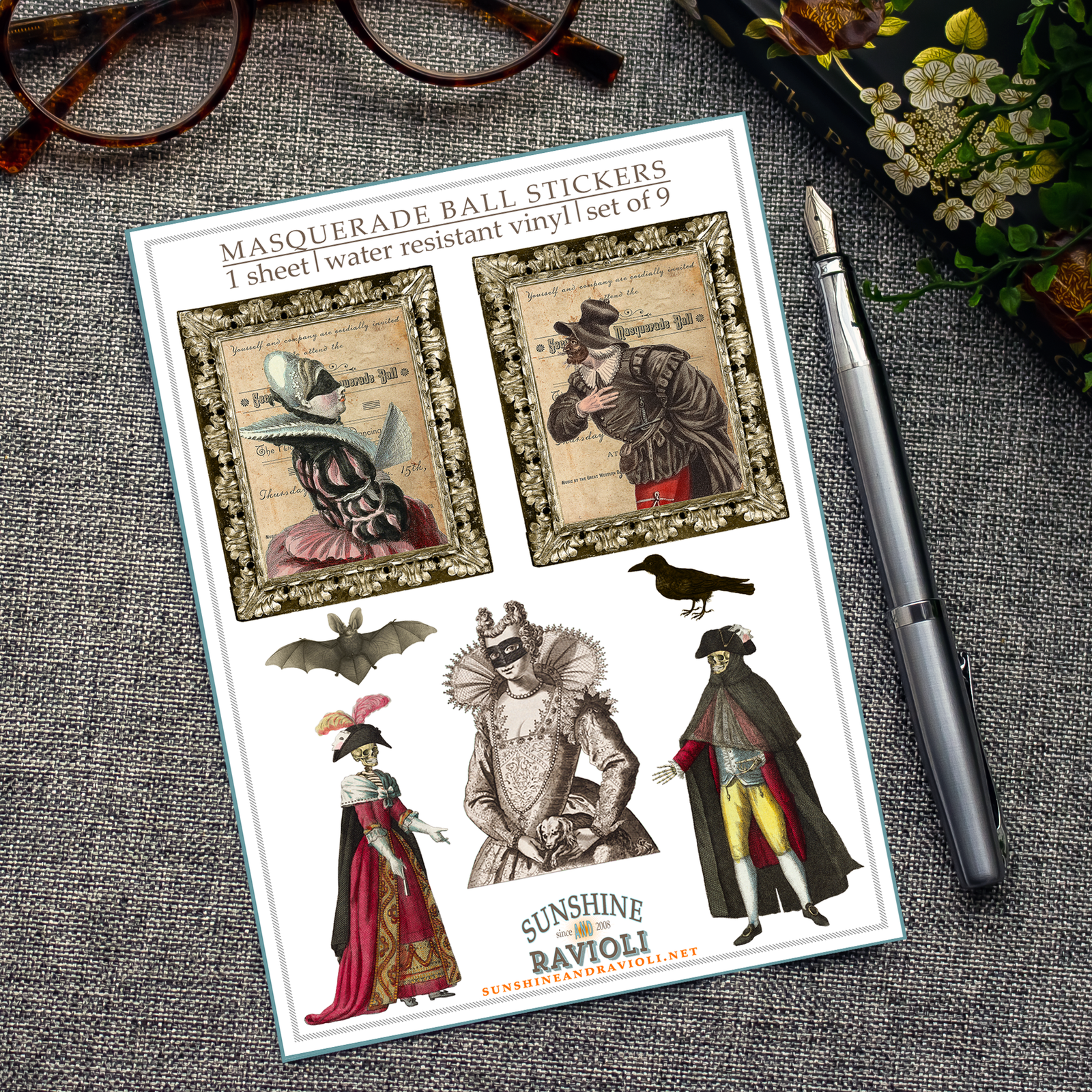 Sticker Sheet - Halloween Masquerade Ball