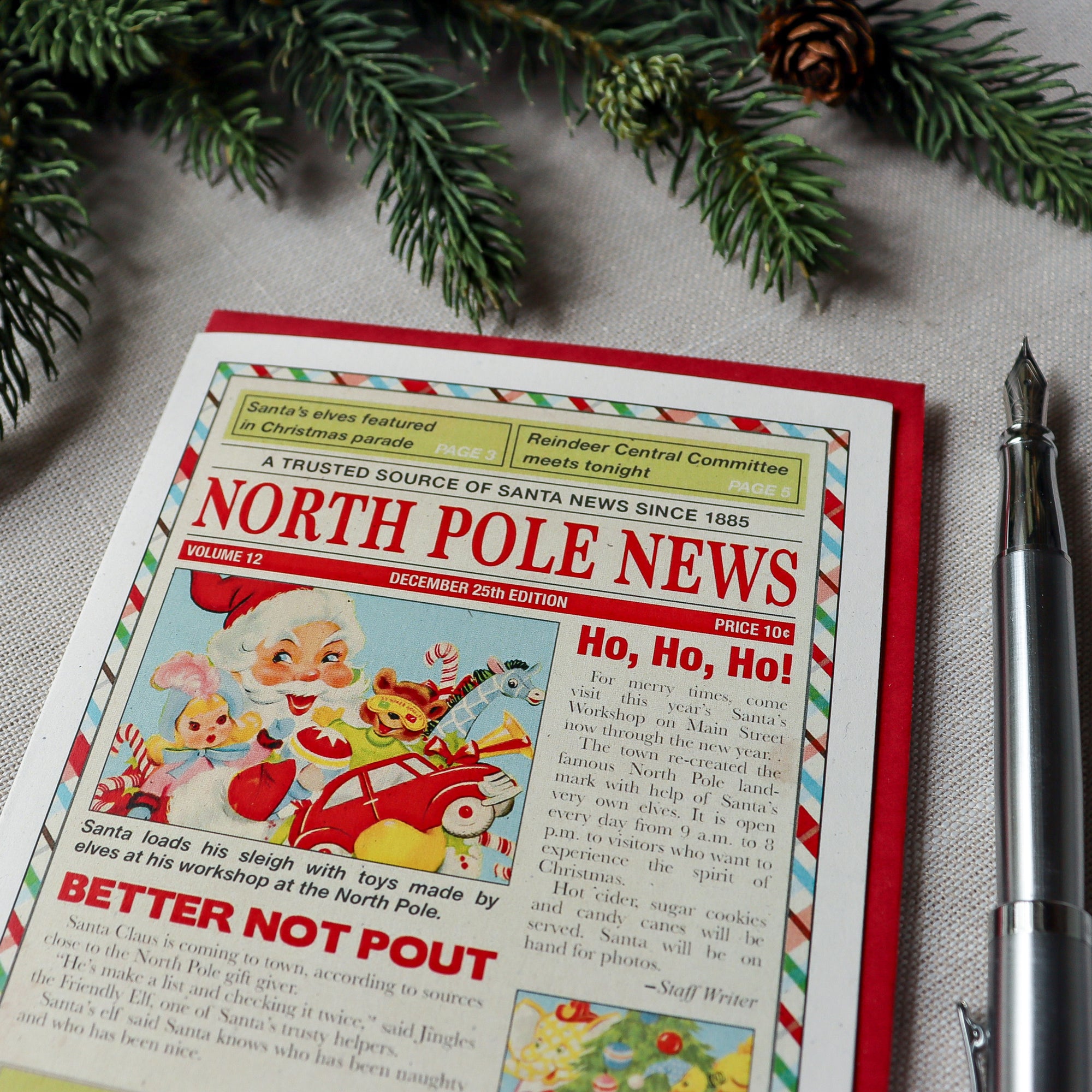 The North Pole News Christmas Greeting Card