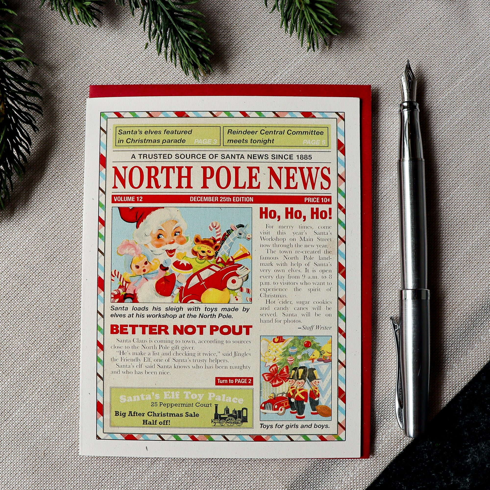 The North Pole News Christmas Greeting Card