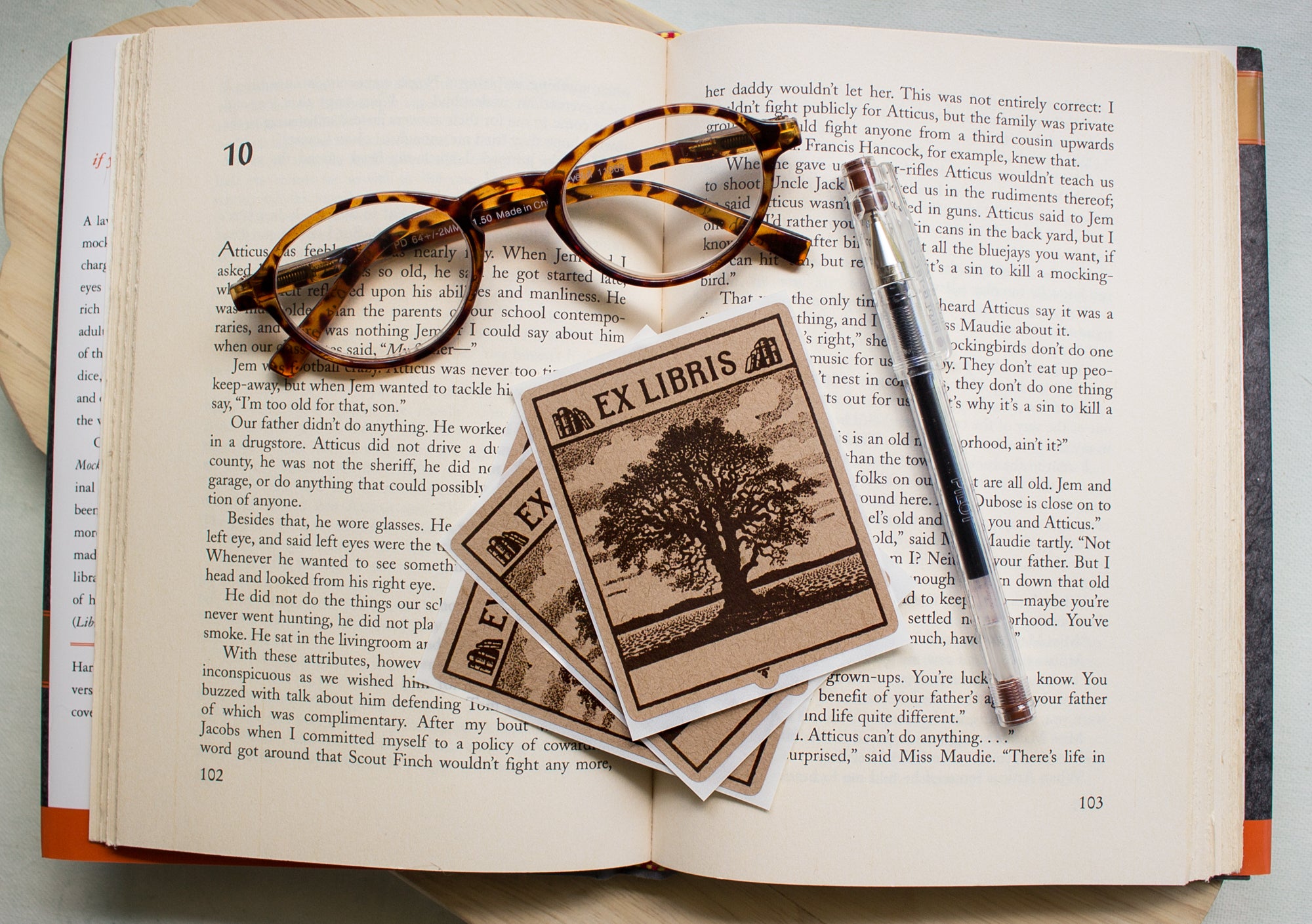 Sepia Oak Tree Bookplates