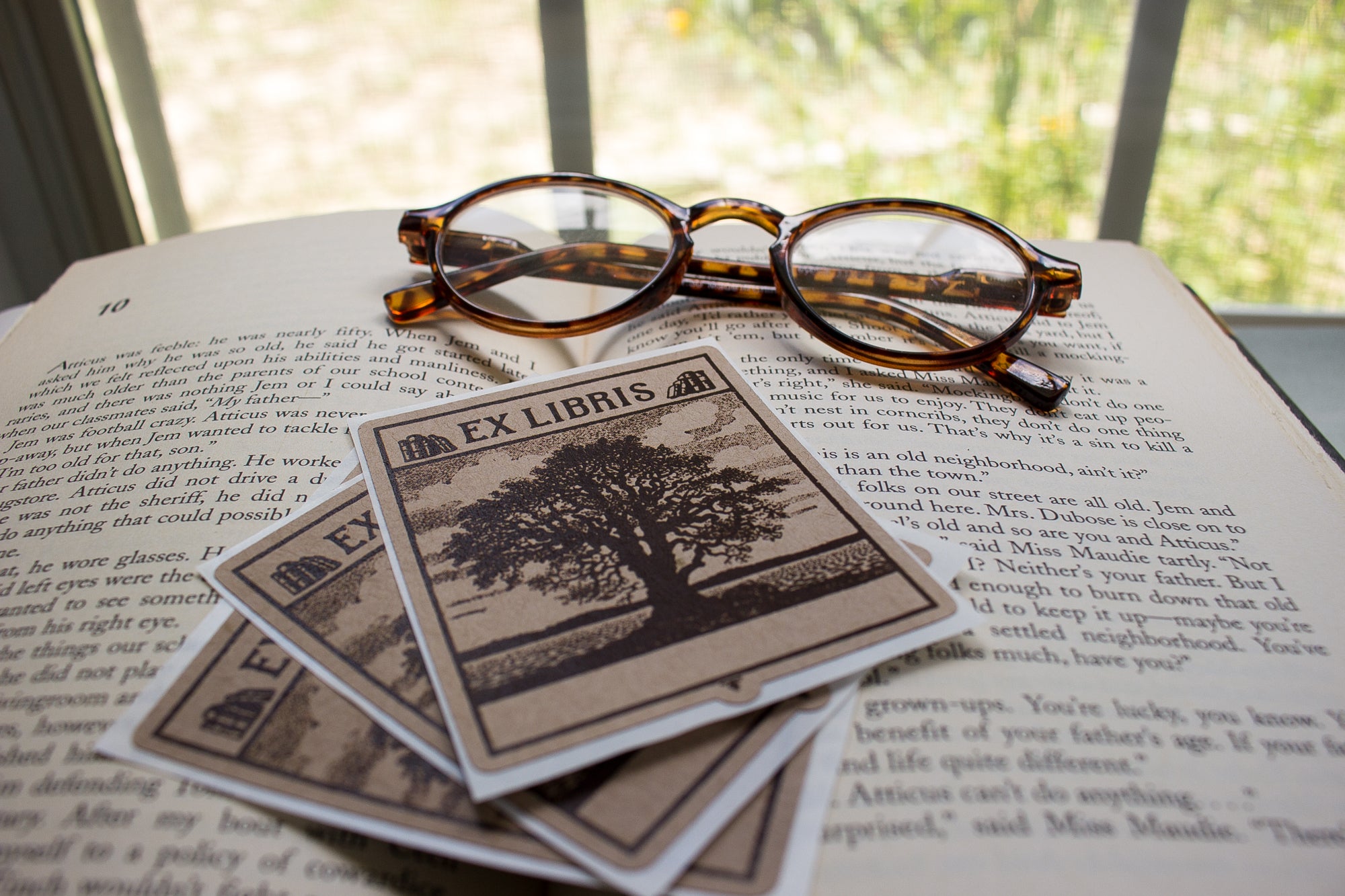 Sepia Oak Tree Bookplates