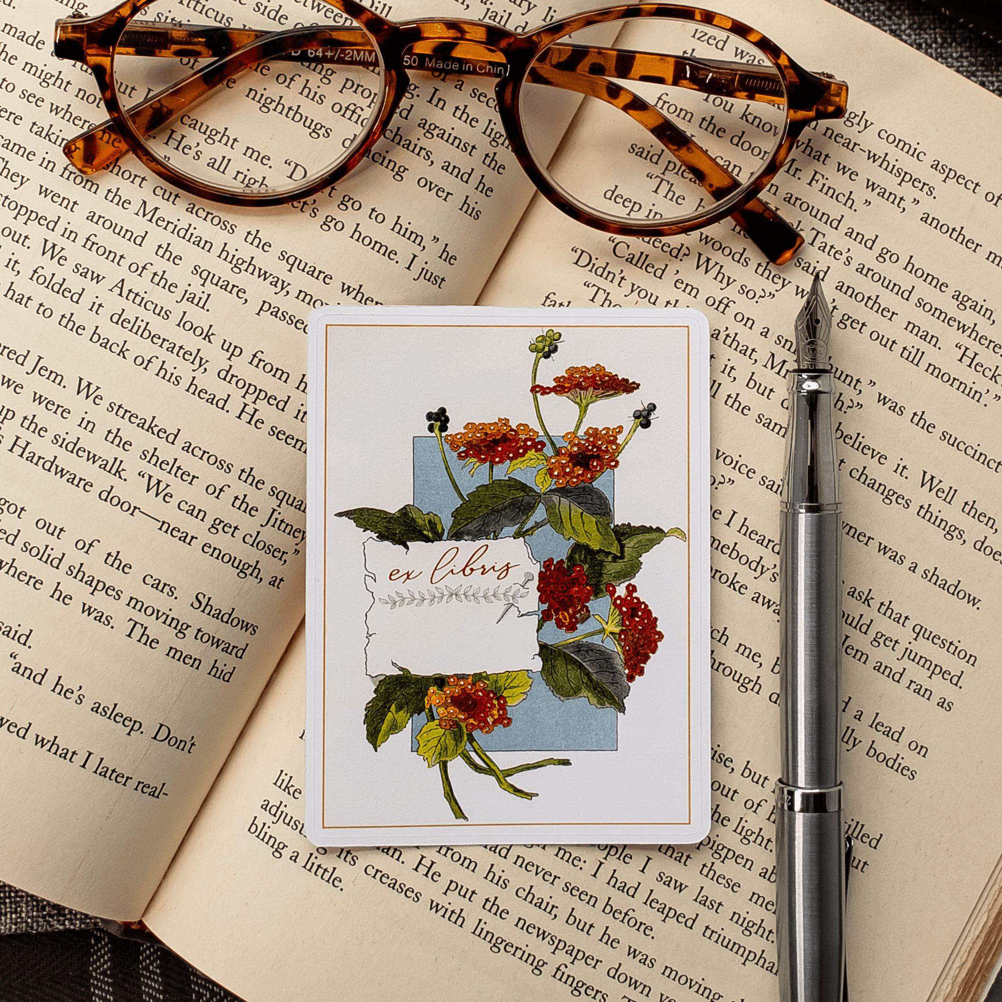 Wild Lantana Bookplate Stickers - Set of 5, 10 or 20 - Sunshine and Ravioli