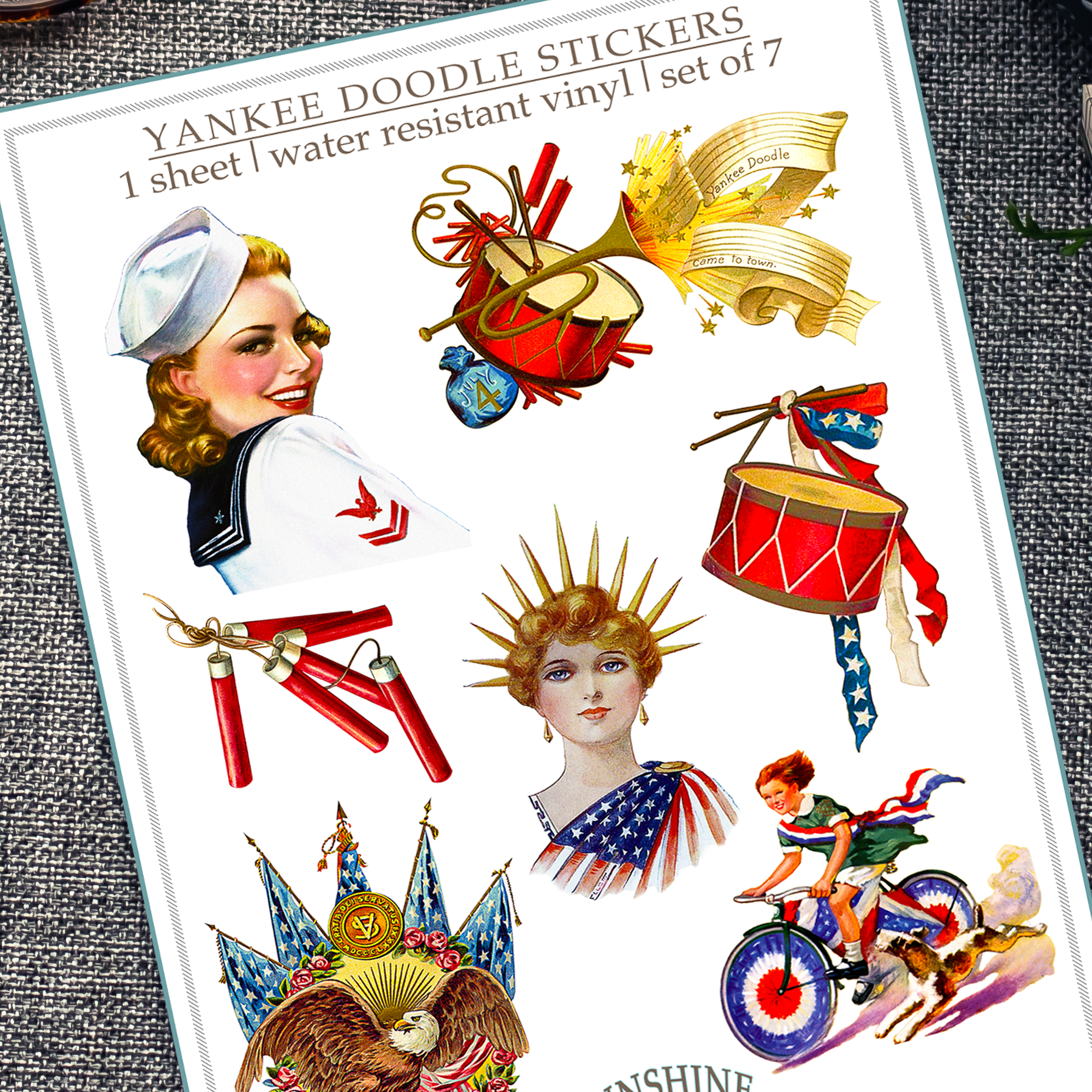 Yankee Doodle Patriotic Sticker Sheet