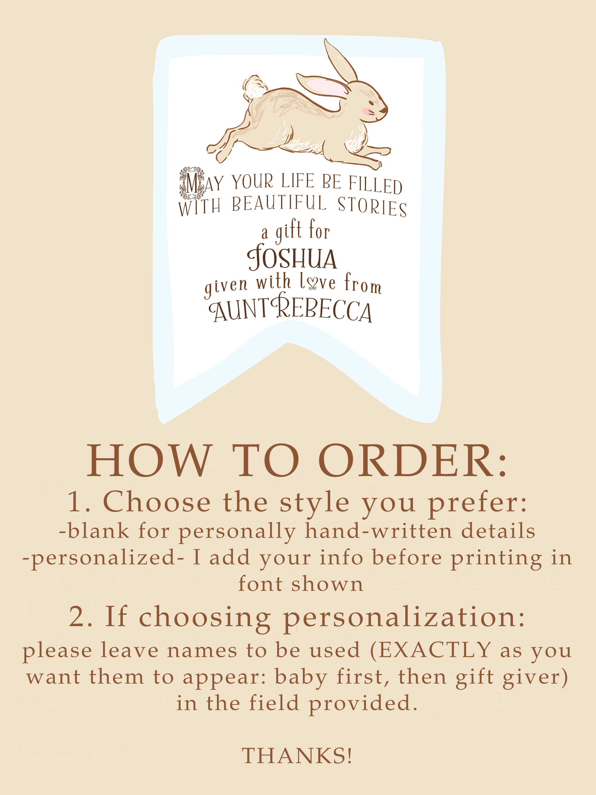 Bunny Baby Shower Bookplates - Blue