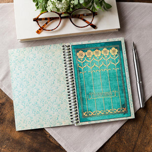 Spiral Notebook, Art Deco Floral Vintage Book Cover Journal, Book Lover Gift for Gardeners