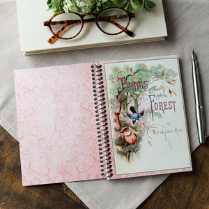 Woodland Spiral Notebook for Nature Lovers, Vintage Owl Book Cover Journal, Gift for Book Lovers