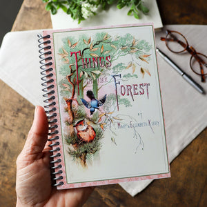Woodland Spiral Notebook for Nature Lovers, Vintage Owl Book Cover Journal, Gift for Book Lovers