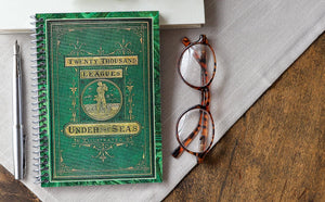 Spiral Notebook, Vintage Book Cover Journal, Jules Verne, Gift for Book Lovers