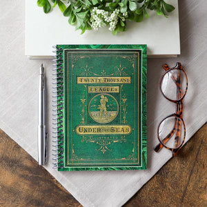 Spiral Notebook, Vintage Book Cover Journal, Jules Verne, Gift for Book Lovers