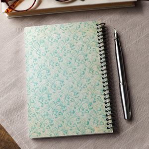Spiral Notebook, Art Deco Floral Vintage Book Cover Journal, Book Lover Gift for Gardeners