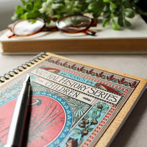 Spiral Notebook for Writers, Prang's Natural History Journal, Gift for book Lovers