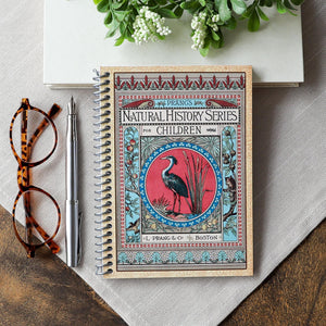 Spiral Notebook for Writers, Prang's Natural History Journal, Gift for book Lovers