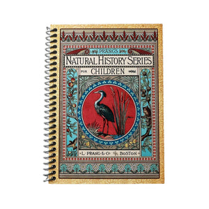 Spiral Notebook for Writers, Prang's Natural History Journal, Gift for book Lovers