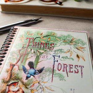 Woodland Spiral Notebook for Nature Lovers, Vintage Owl Book Cover Journal, Gift for Book Lovers