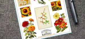 Autumn Botanical Sticker Sheet: Vintage Mushroom & Flora, Water-Resistant Vinyl