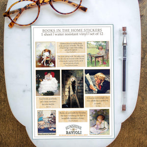 Literary Quote Stickers: Vintage Book Art, Water-Resistant Vinyl (Set of 12)