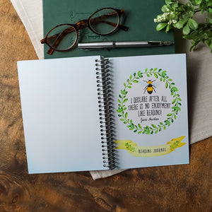 Jane Austen Reading Journal: Handmade Book Tracker with Bumblebee Design