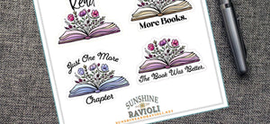 Book Lover Sticker Sheet: Feminist Reader Quotes, Water-Resistant Vinyl