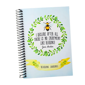 Jane Austen Reading Journal: Handmade Book Tracker with Bumblebee Design