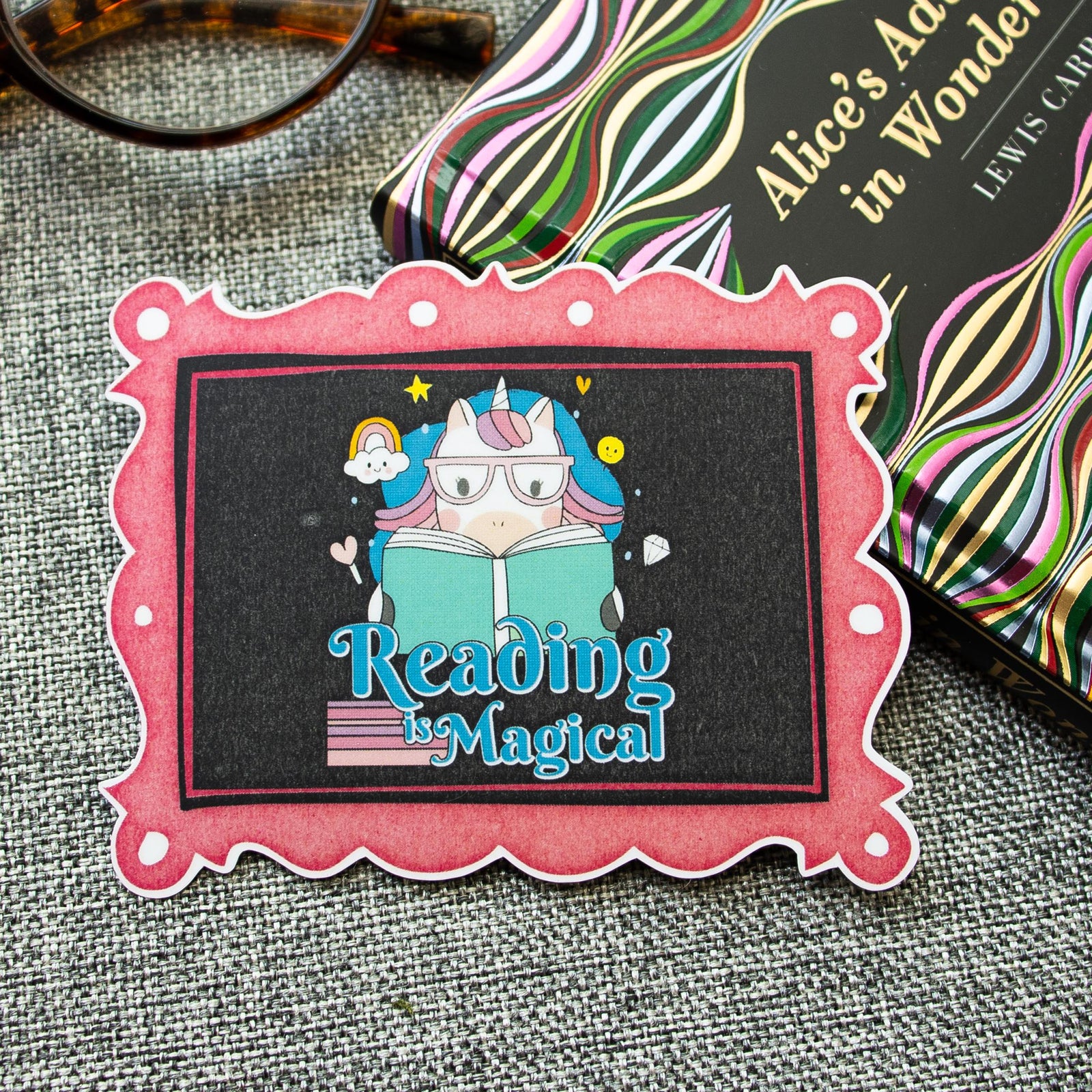 Bookish Stickers, Reading is Magical Unicorn, Reading Gifts for Bookworms