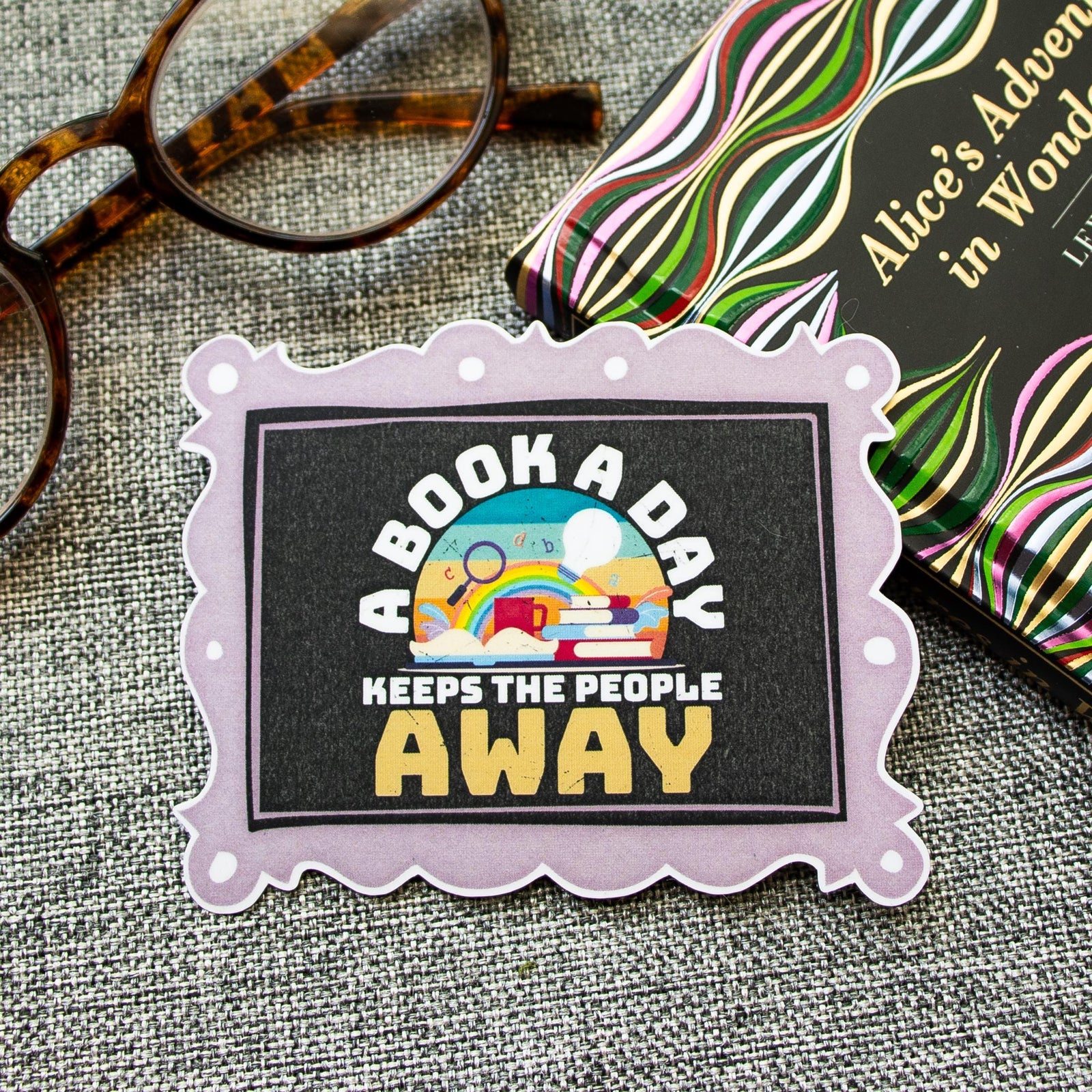 Bookish Sticker, Funny Gift for Introvert Bookworms, Vinyl Decal for Water Bottles and Laptops