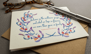 Autumn Greeting Card - Nathaniel Hawthorne Quote - Sunshine and Ravioli