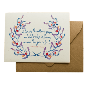 Autumn Greeting Card - Nathaniel Hawthorne Quote - Sunshine and Ravioli