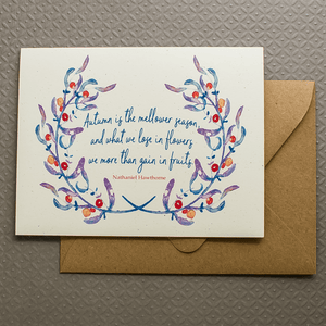 Autumn Greeting Card - Nathaniel Hawthorne Quote - Sunshine and Ravioli