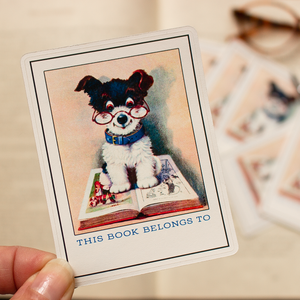 Cute Puppy Bookplate Stickers - Children's Book Plates - Sunshine and Ravioli