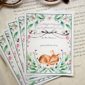 Baby Shower Bookplates - deer - set of 10 - Sunshine and Ravioli