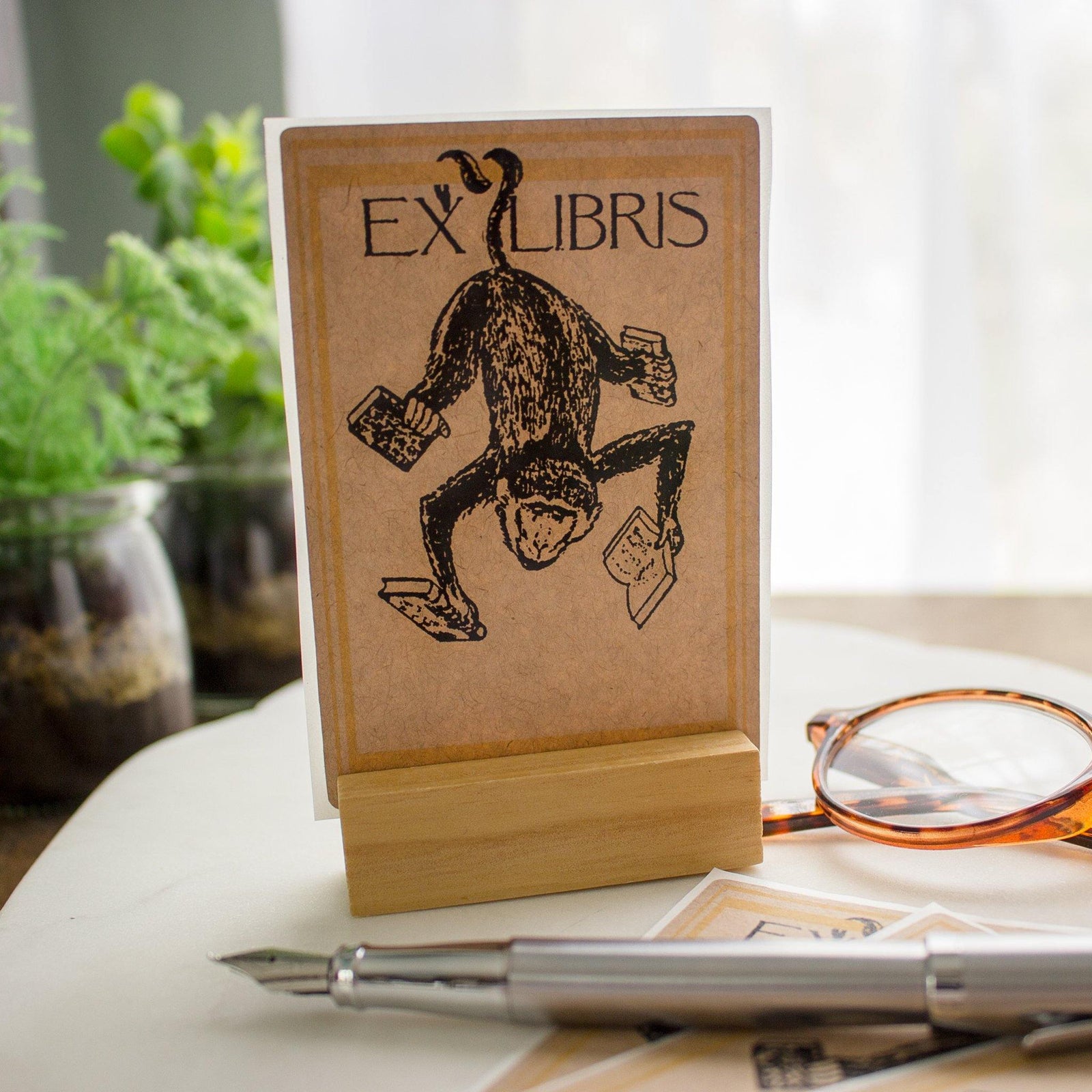 Bookplate Stickers for Kids - Reading Monkey - set of 10 - Sunshine and Ravioli