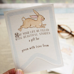 Bunny Baby Shower Bookplates - Blue - set of 10 - Sunshine and Ravioli