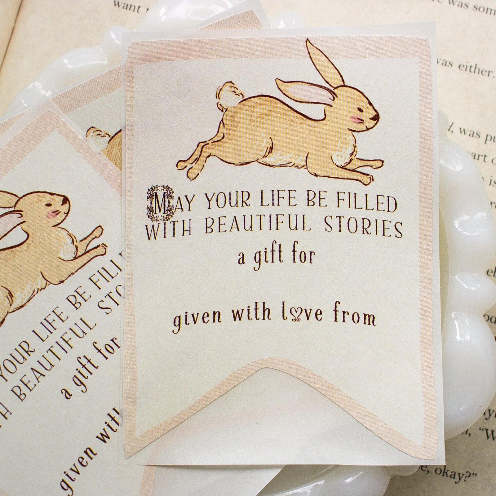 Bunny Baby Shower Bookplates - Pink - set of 10 - Sunshine and Ravioli