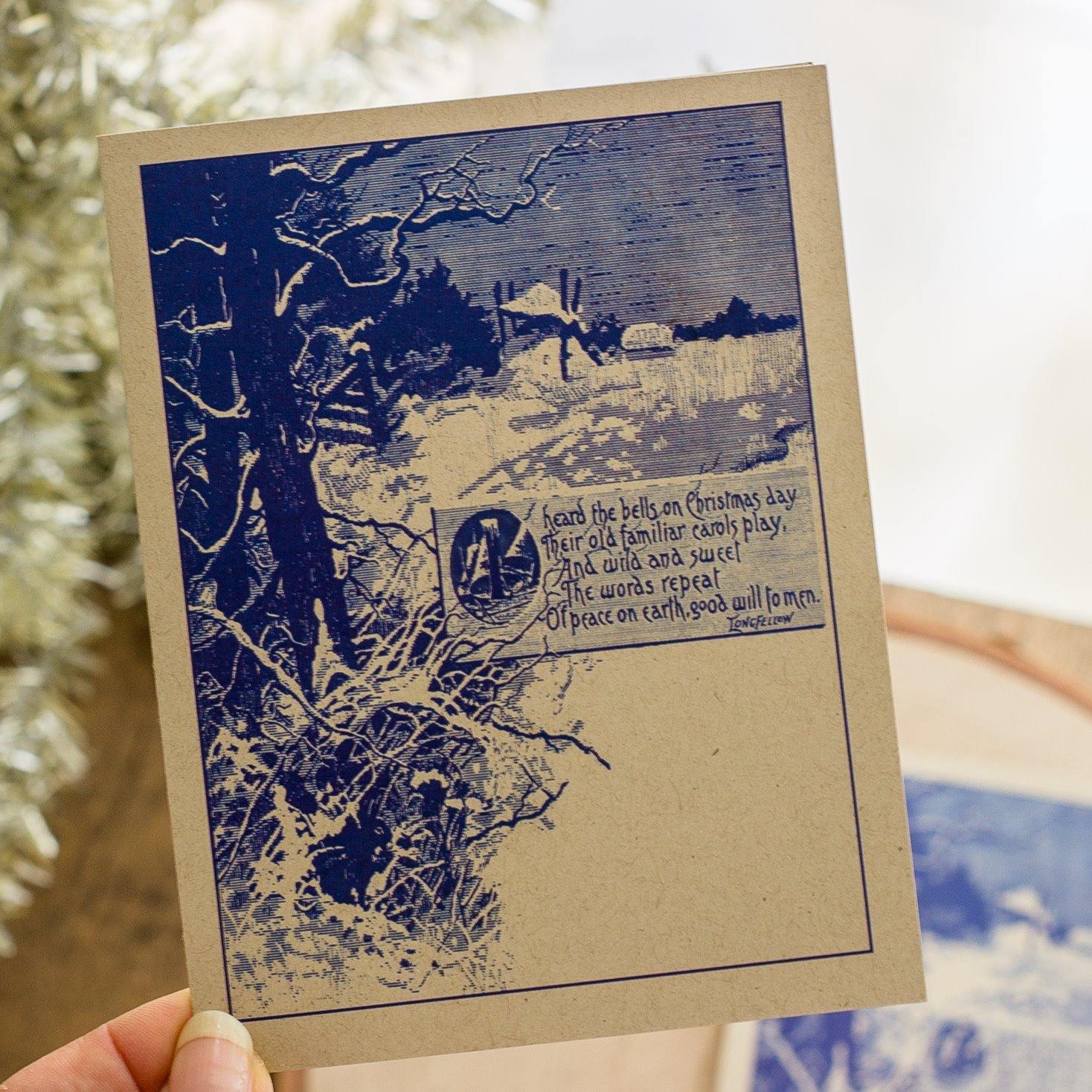 Christmas Card Boxed Set, Longfellow Quote Holiday Greeting Card - Sunshine and Ravioli