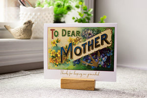 Mother's Day Card - To Dear Mother - Vintage Floral and Anchor Mothers Day Card - Thanks for Keeping Me Grounded Mom Card for Mother's Day