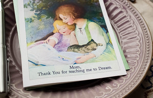 Mother's Day Card from Daughter - Thank You Card for Mom - Thanks for Teaching Me to Dream - Card for Mother's Day - Bookish Mothers Day