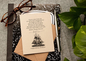 Graduation Card - Mark Twain Quote - Congratulations Greeting Card for the Graduate - Graduation Gift Card