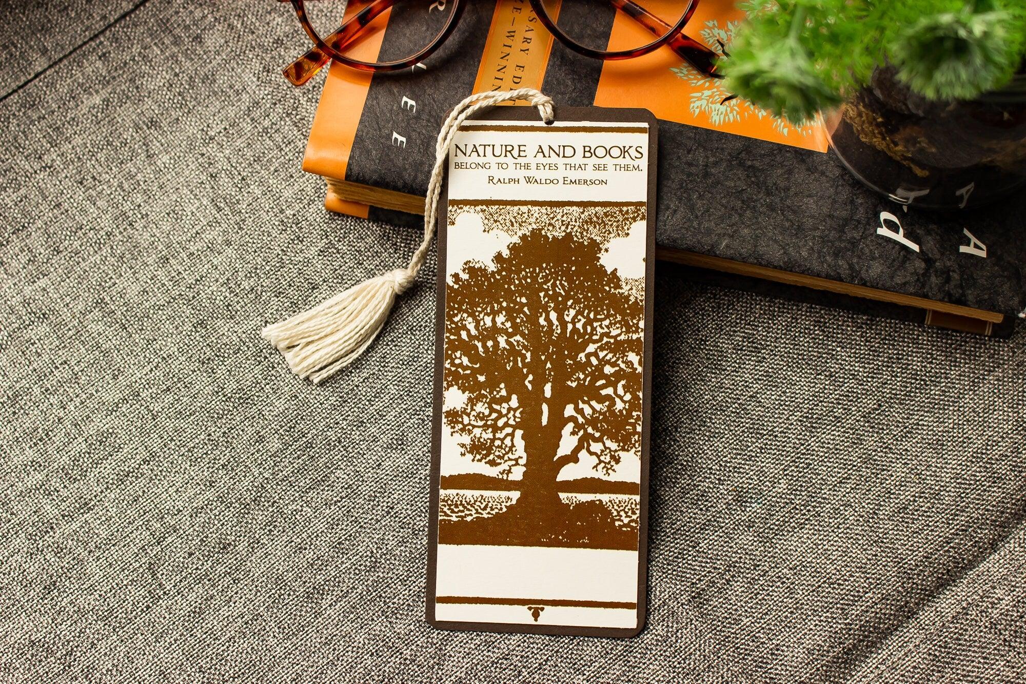 Oak Tree Bookmark - Ralph Waldo Emerson Quote - Bookish Gift for Mom -  Reading Gift for Nature Lovers - Literary Bookmark