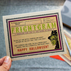 Scary Witch Halloween Card - Halloween Frightgram - Happy Halloween - Nostalgic Halloween Card