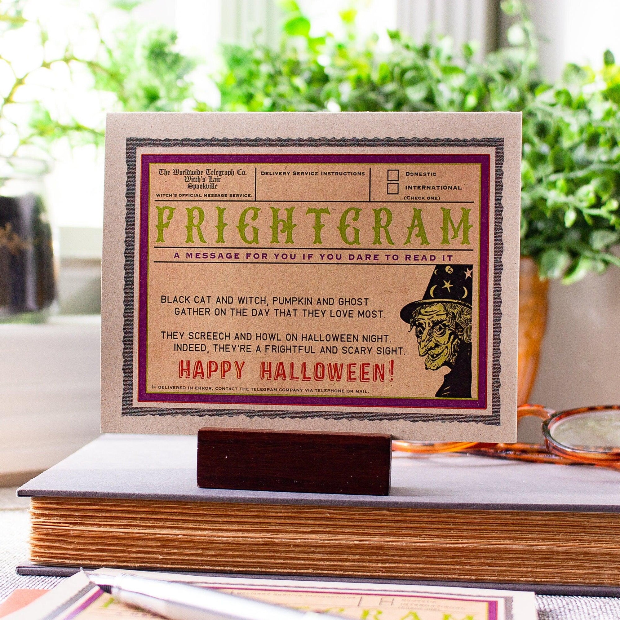 Scary Witch Halloween Card - Halloween Frightgram - Happy Halloween - Nostalgic Halloween Card