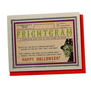 Scary Witch Halloween Card - Halloween Frightgram - Happy Halloween - Nostalgic Halloween Card