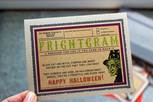 Scary Witch Halloween Card - Halloween Frightgram - Happy Halloween - Nostalgic Halloween Card