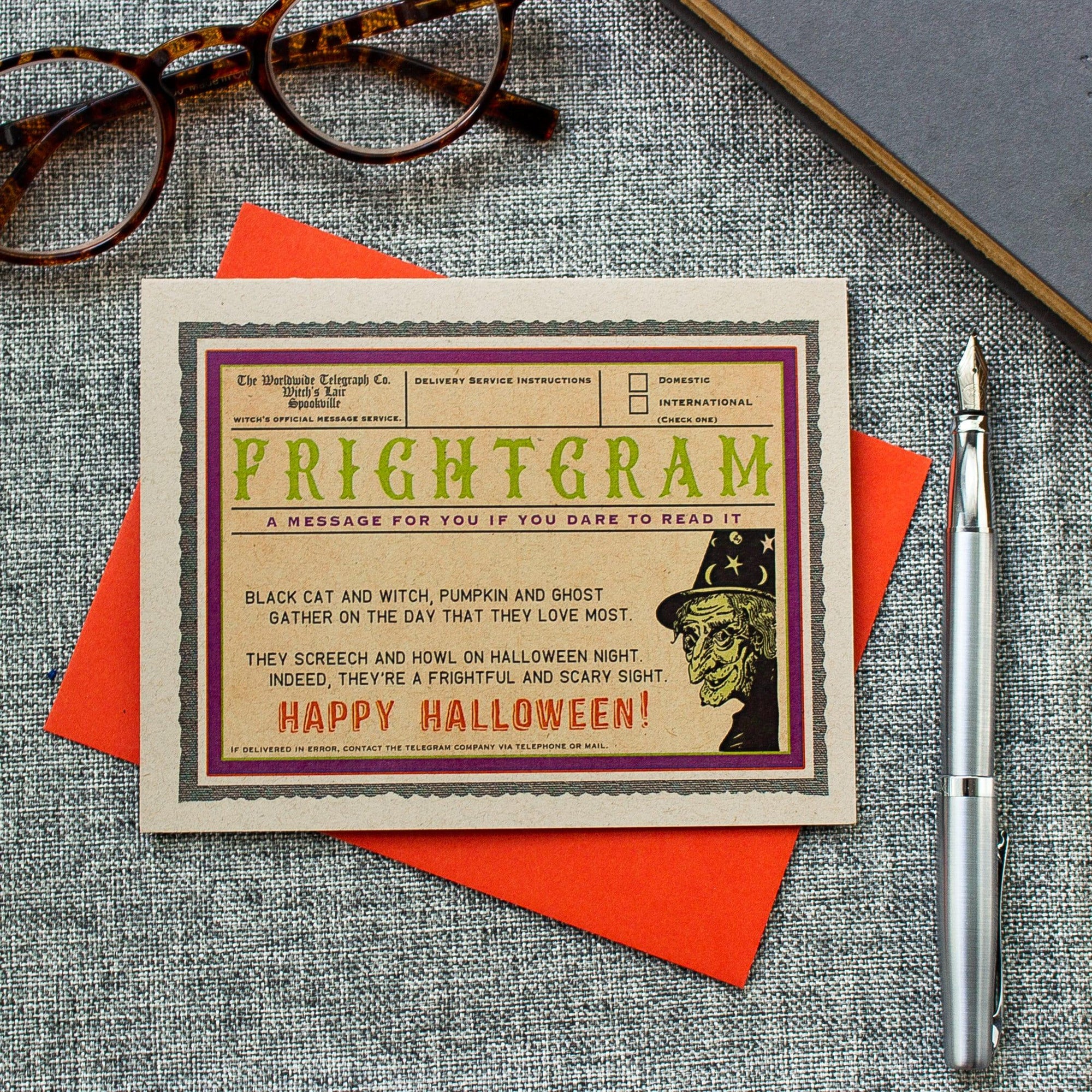 Scary Witch Halloween Card - Halloween Frightgram - Happy Halloween - Nostalgic Halloween Card