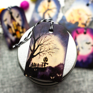 Spooky Halloween Tree Ornaments - Fright Night Ornaments for Miniature Halloween Tree - Set of Five - Fall Decor