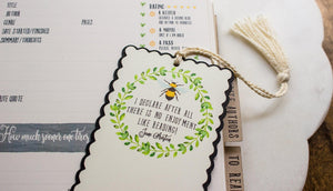 Jane Austen Bumblebee Bookmark - Sunshine and Ravioli