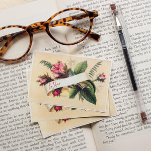 pink rose book plates - set of 10 - Sunshine and Ravioli