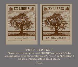 sepia tree bookplates - set of 10 - Sunshine and Ravioli